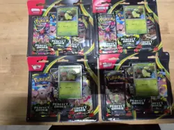 Pokemon Mega Evolution Perfect Order 3 Back Blister Lot of 4 + 1 Booster Pack - Image 1