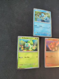 Pokemon 151 Promo Bulbasaur Charmander Squirtle SVP 046 047 048 Kanto Cosmo Holo - Image 2