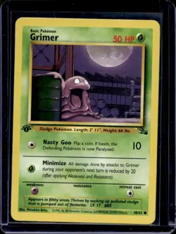 1999 Pokemon Fossil 1st Edition Grimer #48/62 - Image 1