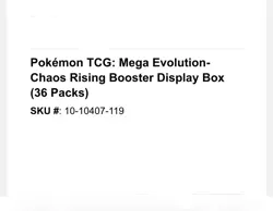 Pokemon TCG: Mega Evolution-Chaos Rising Booster Display Box (36 Packs) PRESALE - Image 1