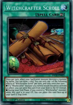 Yugioh Witchcrafter Scroll INCH-EN025 1st Edition Secret Rare NM - Image 1