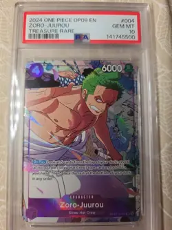 2024 ONE PIECE OP09-EMPERORS IN THE NEW WORLD TREASURE RARE ZORO-JUUROU PSA 10 - Image 1
