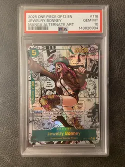 2025 One Piece OP12 EN Manga Alternate Art #118 Jewelry Bonney PSA 10 GEM MINT - Image 1