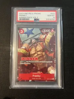 PSA 10 Franky Winner OP01-021 Tournament Pack Vol.2 One Piece - Image 2