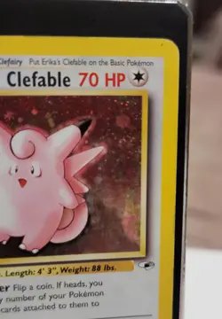 Erika's Clefable Unlimited Holo Rare 3/132 LP Pokemon Card Gym Heroes - Image 3
