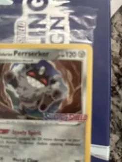 Pokemon Galarian Perrserker Promo Sword & Shield Card SWSH008 NM - Image 2
