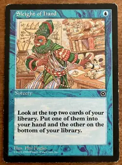Sleight of Hand Portal Second Age PLD Blue Common MAGIC MTG CARD - Image 1