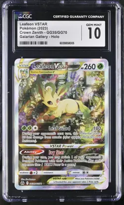 CGC 10 Leafeon VSTAR Alternate Full Art GG35/GG70 Crown Zenith Pokemon Card 2023 - Image 1