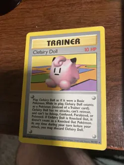 4th Print 1999-2000 Pokemon CLEFAIRY DOLL Card BASE Set 70/102 Rare TCG WOTC - Image 1