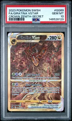 2023 POKEMON SWORD & SHIELD CROWN ZENITH SECRET FULL ART/GIRATINA VSTAR PSA 10 - Image 1