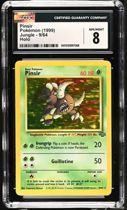 Pokemon Pinsir 1999 Jungle 9/64 Holo CGC 8 - Image 1