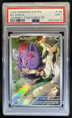 2023-25 Pokemon SV Black Star Promos N's Zorua #189 PSA 9 - Image 1