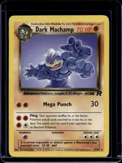 2000 Pokemon Team Rocket Dark Machamp #27/82 - Image 1