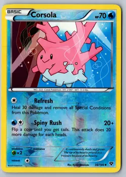Pokemon: Corsola Reverse Holo Uncommon XY Base Set 36/146 LP+/NM - Image 1