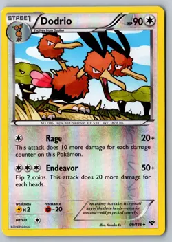 Pokemon: Dodrio Reverse Holo Uncommon XY Base Set 99/146 LP+/NM - Image 1