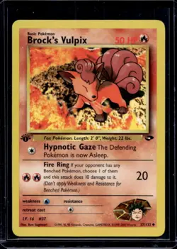 2000 Pokemon Gym Challenge 1st Edition Brock's Vulpix #37/132 - Image 1