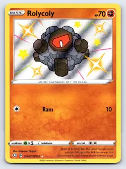 Rolycoly SV067/SV122 Shiny Rare Shining Fates Shiny Vault Pokemon Near Mint - Image 1