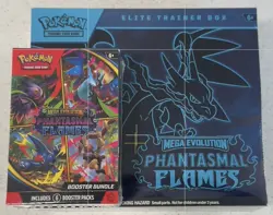 Pokemon Mega Evolution Phantasmal Flames ETB & Booster Bundle-NEW/FACTORY SEALED - Image 1