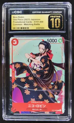 2023 ONE PIECE JP NICO ROBIN PROMO ST01-008 CGC 10 PRISTINE G PT - Image 1