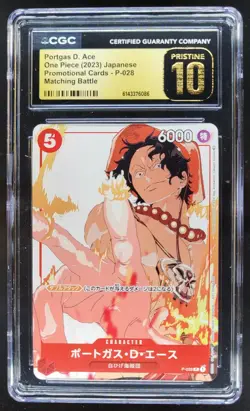 2023 ONE PIECE JP PORTGAS D. ACE PROMO P-028 CGC 10 PRISTINE G PT - Image 1