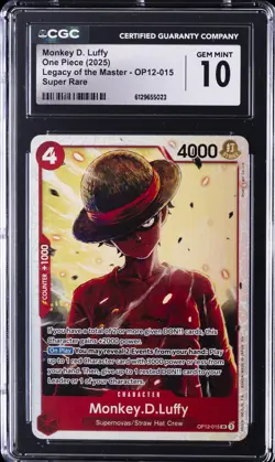 2025 ONE PIECE LEGACY OF THE MASTER SUPER RARE MONKEY D. LUFFY CGC 10 GEM MINT - Image 1
