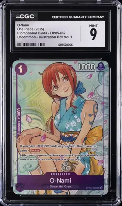 2025 ONE PIECE JAPANESE ILLUSTRATION BOX VOL. 1 PROMO #OP05-062 O-NAMI CGC 9 - Image 1