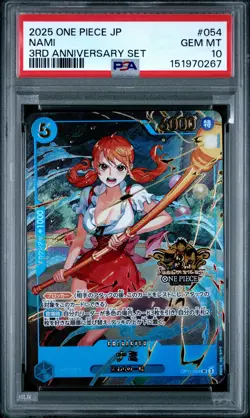 2025 ONE PIECE JAPANESE 3RD ANNIVERSARY SET #054 NAMI PSA 10 - Image 1