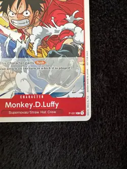 Monkey.D.Luffy P-001 Super Pre-Release Participant Promo One Piece Tournament - Image 4