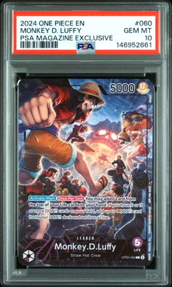 ONE PIECE MONKEY D. LUFFY 2024 PROMOS #060 PSA MAGAZINE EXCLUSIVE PSA 10 - Image 1