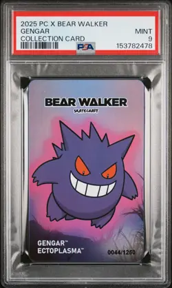 2025 POKEMON CENTER X BEAR WALKER COLLECTION CARDS GENGAR 44/1250 PSA 9 - Image 1