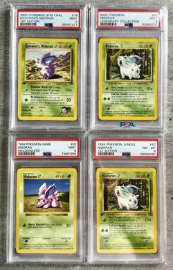 Pokemon Nidoran Lot, 4 PSA Graded Cards Reserved for GlutenFreeCards - Image 1
