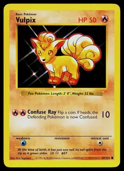 Pokemon Card - Vulpix Base Set (Shadowless) 68/102 Common - Image 1