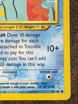 Totodile 85/105 Neo Destiny Common Pokemon Card. - Image 4