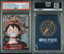 PSA 10 Signed Luffy - Dual 10 (Alt Art)One Piece Promo Card Collen Clinkenbeard - Image 1