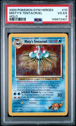 2000 POKEMON GYM HEROES HOLO #10 MISTY'S TENTACRUEL PSA 4 - Image 1