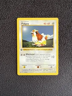 1999 First Edition Base Set Shadowless Pidgey Pokemon Card #57/102 - Image 1