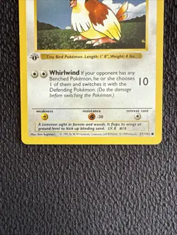 1999 First Edition Base Set Shadowless Pidgey Pokemon Card #57/102 - Image 2