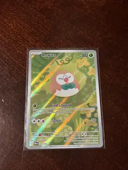Pokemon Rowlet Illustration Rare Full Art Near Mint Perfect Order 090/088 - Image 1