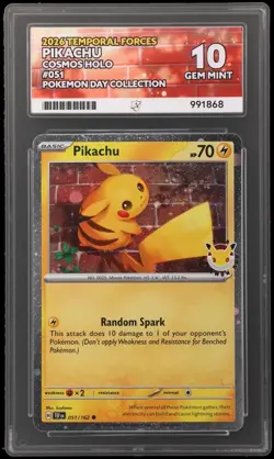 Pokemon Pikachu Cosmos Holo Card 051 TF Pokemon Day Promo ACE Gem Mint 10 - Image 1