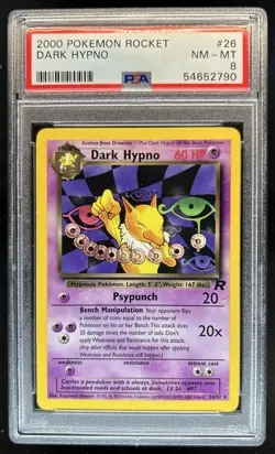 2000 Pokemon Team Rocket Dark Hypno #26/82 PSA 8 - Image 1