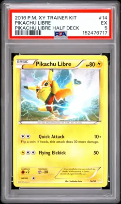 2016 POKEMON XY TRAINER KIT PIKACHU LIBRE HALF DECK #14 PIKACHU LIBRE PSA 5 - Image 1