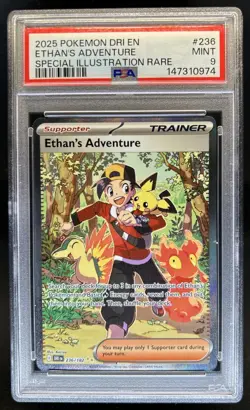 2025 Pokemon Destined Rivals Ethan's Adventure #236/182 PSA 9 - Image 1