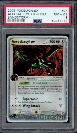 2003 Pokemon Aerodactyl 94/100 PSA 8 (Sandstorm) - Image 1