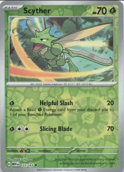 Scyther 123/165 Reverse Holo 151 MEWen Pokemon English NM - Image 1