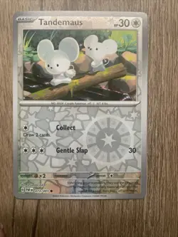 Pokemon TCG Tandemaus Scarlet & Violet: Paldean Fates 073/091 Reverse Holo NP - Image 1