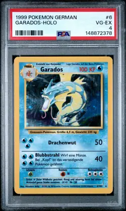 1999 POKEMON GERMAN #6 GARADOS-HOLO PSA 4 - Image 1