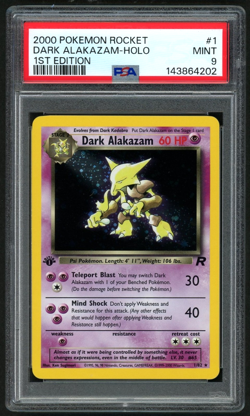 POKEMON DARK ALAKAZAM 2000 ROCKET #1 HOLO 1ST EDITION PSA 9 - Image 1