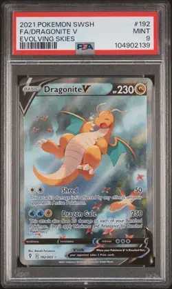 Pokemon Dragonite V Evolving Skies Full Alt Art #192 PSA 9 Mint - Image 1