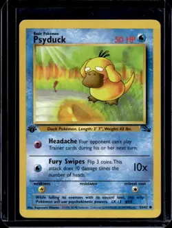 1999 Pokemon Fossil 1st Edition Psyduck #53/62 - Image 1