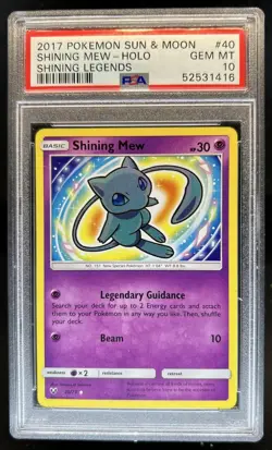 2017 Pokemon Shining Legends Mew #40/73 PSA 10 GEM MINT - Image 1